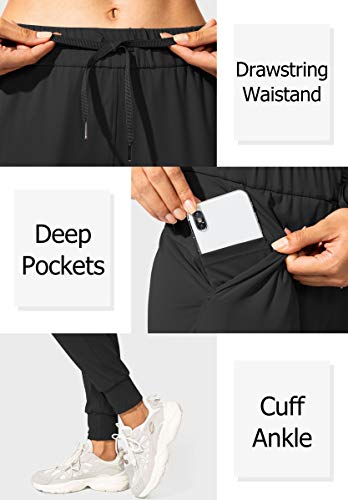 SANTINY Women's Joggers Pants Pockets Drawstring Running Sweatpants for Women Lounge Workout Jogging(Black_M) - Image 3