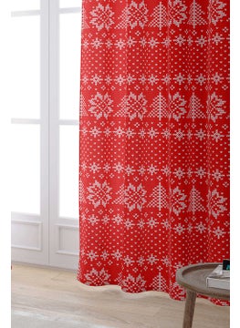 Cango Home Red Blue Christmas Themed Digital Printed Curtain CGH836-PR  - Image 2