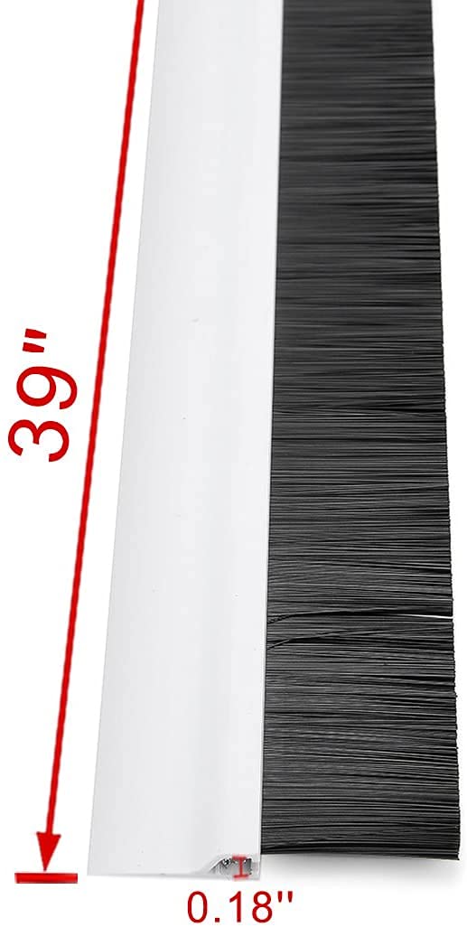 Grofilo Self Adhesive Seal Bottom Brush Dust Stopper Strip for Home Office PVC 39inch x 21inch - Image 3