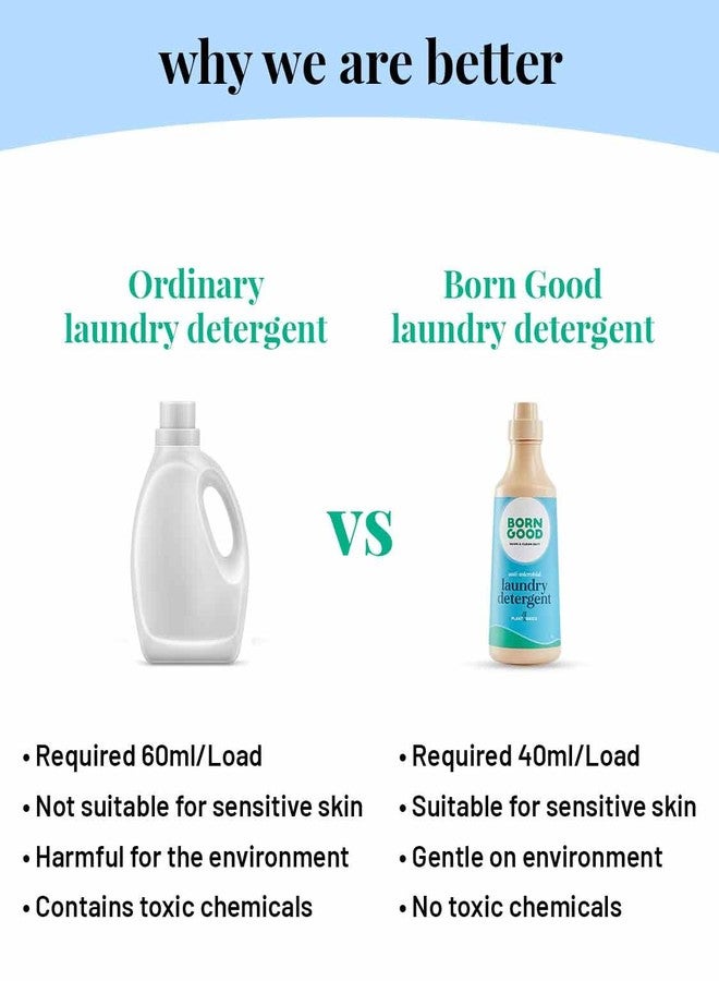 Born Good Natural Anti Microbial Liquid Detergent | 1000ml | Plant-Based, Biodegradable, Non-Toxic, Eco-Friendly, Organic, Herbal | Kills Odour Causing Bacteria | Formulated For Activewear | Baby Safe - Image 3