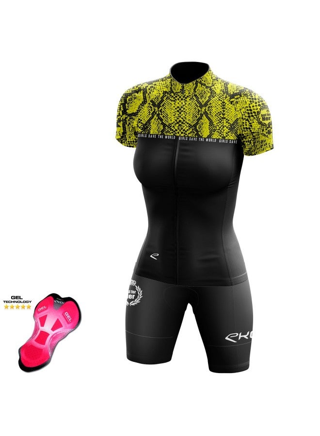 Jersey Cycling Suit Women's Short Sleeve Set Quick-dry Breathable Mountain Bike Spring Summer Season Professional Suit Women's Style