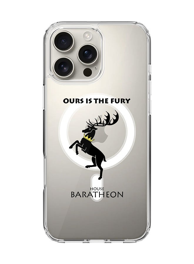 Stylizedd For iPhone 16 Pro Max Case [Compatible with MagSafe] Slim Magnetic cover Clear Phone Case - GOT House Baratheon - Image 1