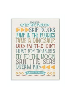 Stupell Industries The Kids Room By Stupell Typography Art Wall Plaque The Little Gentleman'S Playbook 11 X 0.5 X 15 Proudly Made In Usa  - Image 1