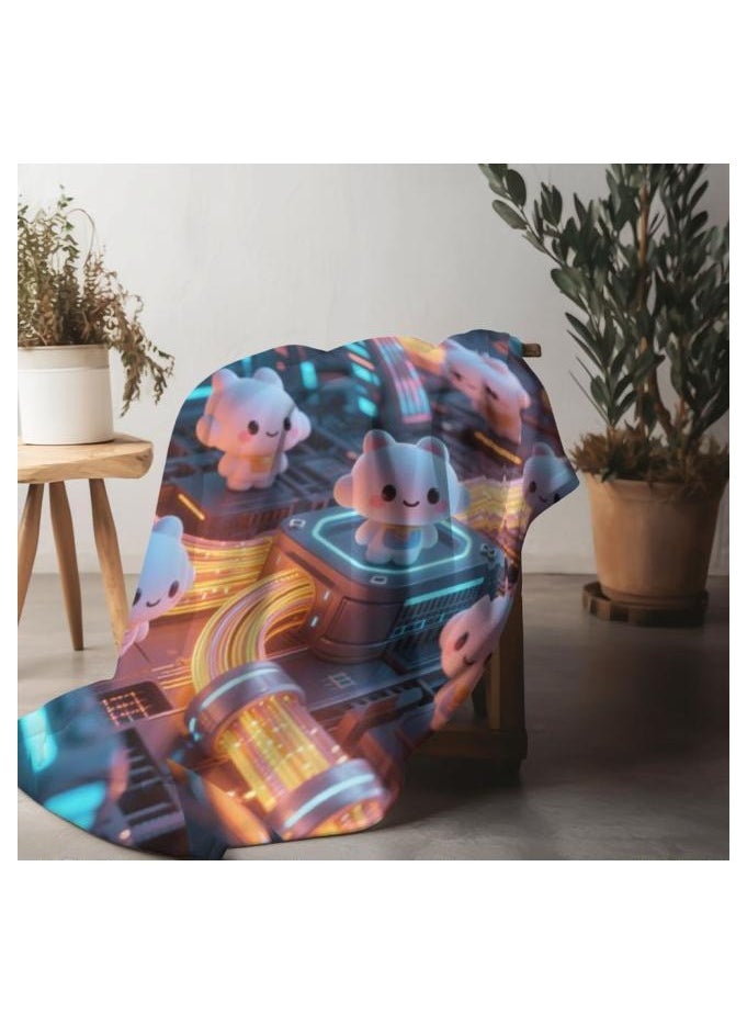 General Children's or student cartoon flannel thin blanket (warm and comfortable, suitable for sleep, games) 100cm*150cm - 847  - Image 1