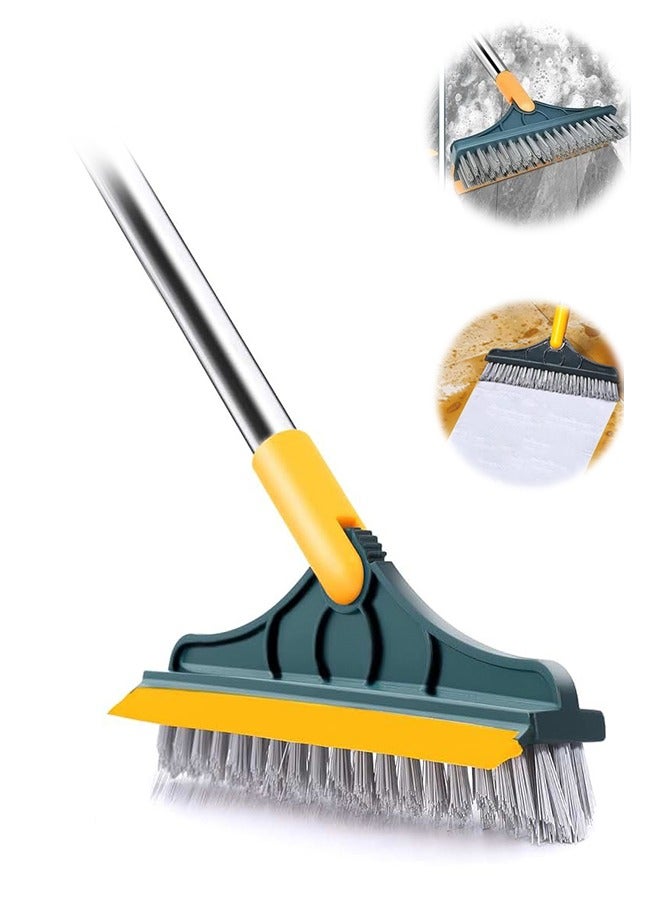 3 In 1 Long Handle Broom Broom Wiper Glass Stainless Steel Cleaning Brush 180° Rotating Hair Cleaner Water Stain Cleaning Tool For Bathroom, Kitchen, Bedroom, Garage, Blanket - Image 1