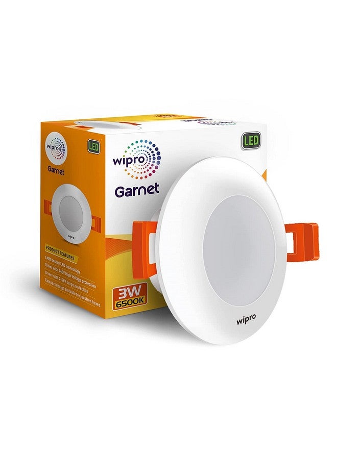 Wipro Garnet 3W Led Mini Downlight for Home & Cabinet| Cool Day White (6500K) | Compact Design with 120° Beam Angle | Recessed Down Light for False Ceiling | Cutout - 2.3 Inch | Pack of 2 - Image 2