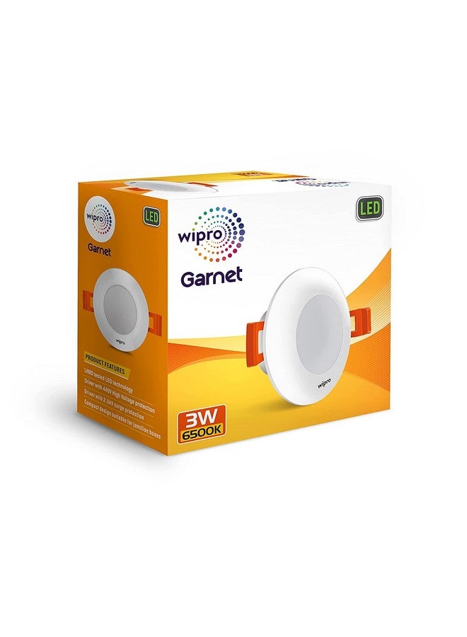 Wipro Garnet 3W Led Mini Downlight for Home & Cabinet| Cool Day White (6500K) | Compact Design with 120° Beam Angle | Recessed Down Light for False Ceiling | Cutout - 2.3 Inch | Pack of 2 - Image 3