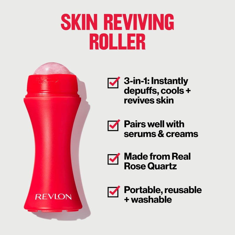 Revlon Skin Reviving Roller with Rose Quartz for All-Day Facial Reviving & Brightening, Compact & Reusable, Gentle on Skin, 1 count - Image 3