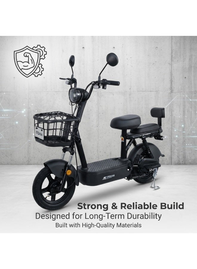 ITQAN RASEEL High-Speed Dual-Rider E scooter、E-bike for Adultsا– 60km Long Range, Two-Seater Design (with Basket) | 450W Grade A+ Motor | 48V 12Ah Battery | Top Speed ​​55 km/h | 150kg Load Capacity | Features Digital Display & LED Lighting System; an advanced, durable, and robust e-bike designed for comfortable urban commuting. - Image 2