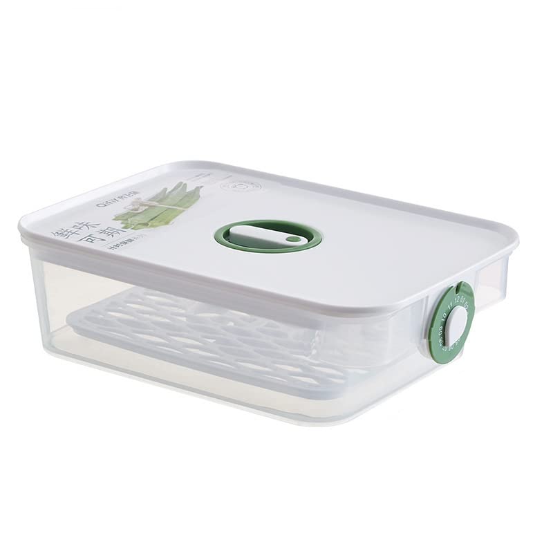 ZAVASIKA ZAVASIKA JapaneseStyle Refrigerator Bin with Drain Board FreshKeeping Box with Lid Stackable Refrigerator Organizer Box Plastic Food Storage Container Small 13 LTR - Image 1