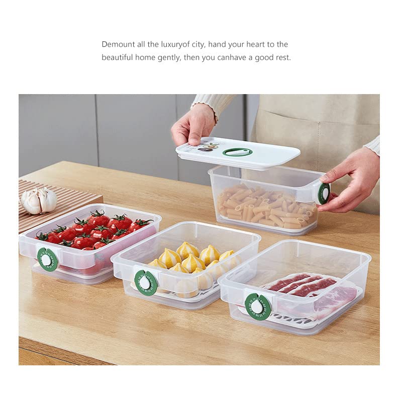 ZAVASIKA ZAVASIKA JapaneseStyle Refrigerator Bin with Drain Board FreshKeeping Box with Lid Stackable Refrigerator Organizer Box Plastic Food Storage Container Small 13 LTR - Image 5
