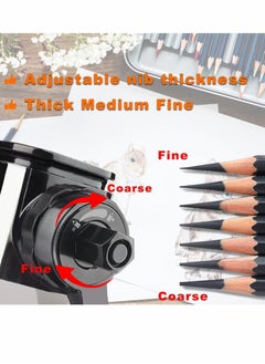 Y&D Pencil Sharpener, Manual Adjustable Nib Sharpener for Diameter 6-8mm, with Handle Suitable Charcoal Colored Lead Sketch Drawing Pencil, Art Student Artist(Black)  - Image 5