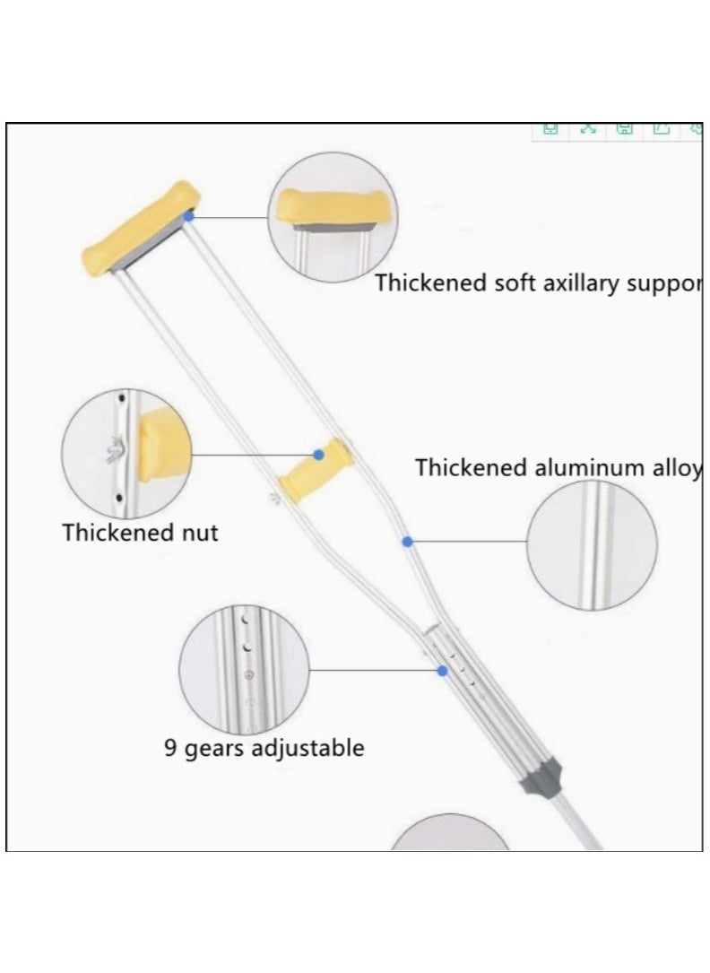 Underarm Crutch with Adjustable Height (M) is suitable for adults, seniors, elderly, patients, and individuals with bone fractures, premium Underarm Crutches (BM-08)