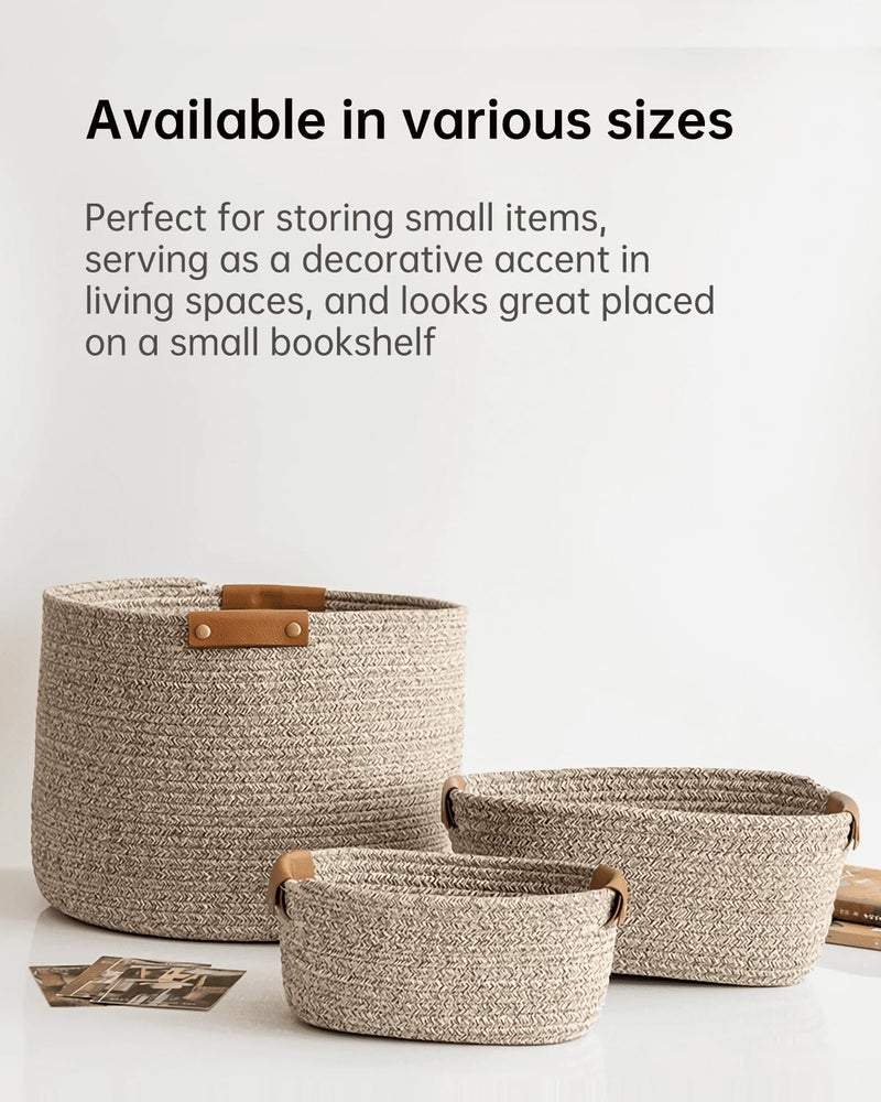 SOORXIEIN Medium Cotton Woven Rectangular Basket, White, Rustic, Nursery Hamper, Open Top, No Lid, 12.6" x 9.45" x 5.12", Washable, Perfect for Bathroom, Living Room, Kids Room, Decor, Gift - Image 5