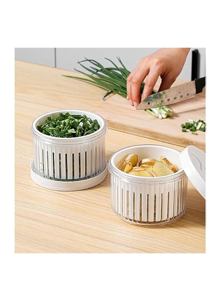 Green Tiger Keeper Container, 3Pack Fruit Storage Containers for Fridge with Lids, Fruit Produce Saver with Removable Strainer Basket, Scallion Storage Box, Fresh Keeper for Scallion Ginger Garlic - Image 3