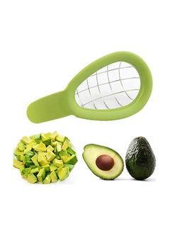 Stainless Steel Avocado Slicer and Cuber, Pitaya Salad Dicer Chopper Knife Safety Avocado Pit Remover Tool Stainless Steel Fruit Cuber and Slicer Slice and Maker Peeler Kitchen Gadget Tool
