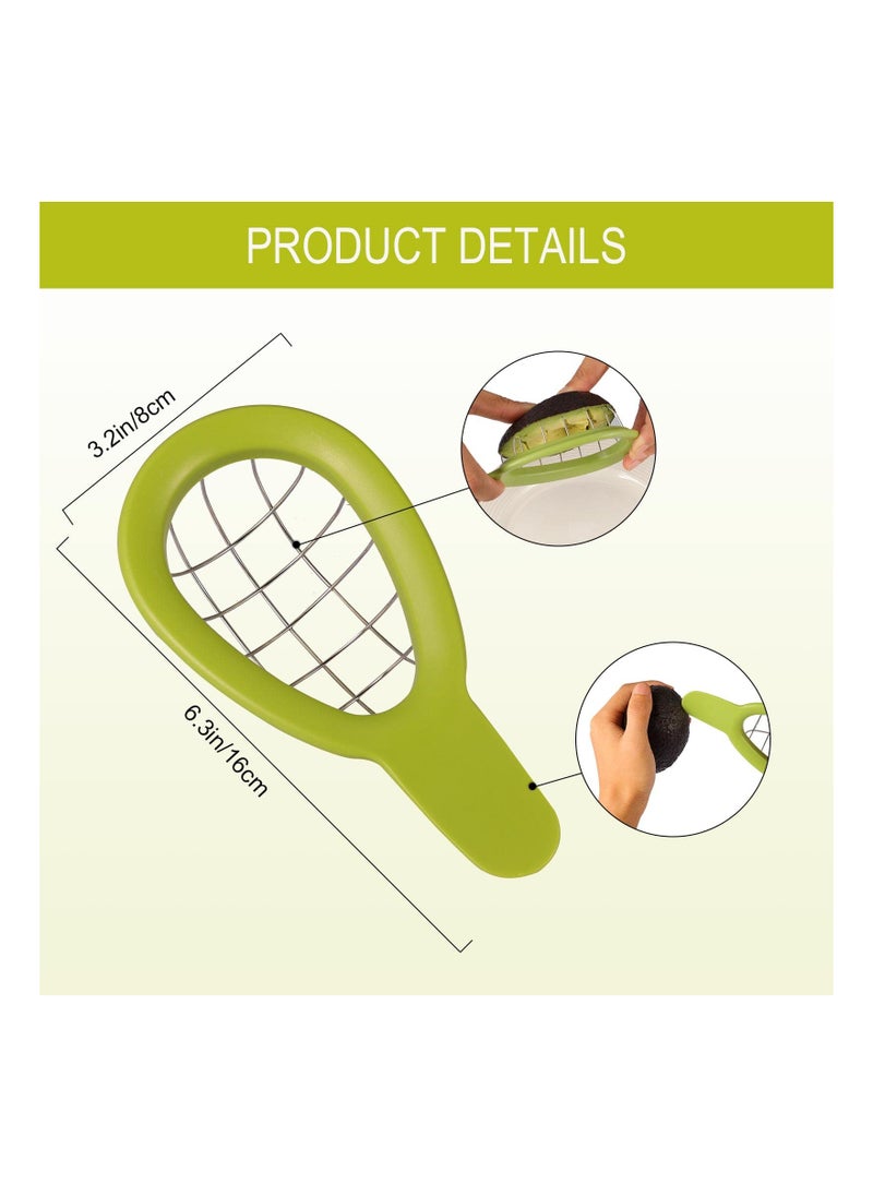 SYOSI - Stainless Steel Avocado Slicer and Cuber, Pitaya Salad Dicer Chopper Knife Safety Avocado Pit Remover Tool Stainless Steel Fruit Cuber and Slicer Slice and Maker Peeler Kitchen Gadget Tool - Image 1