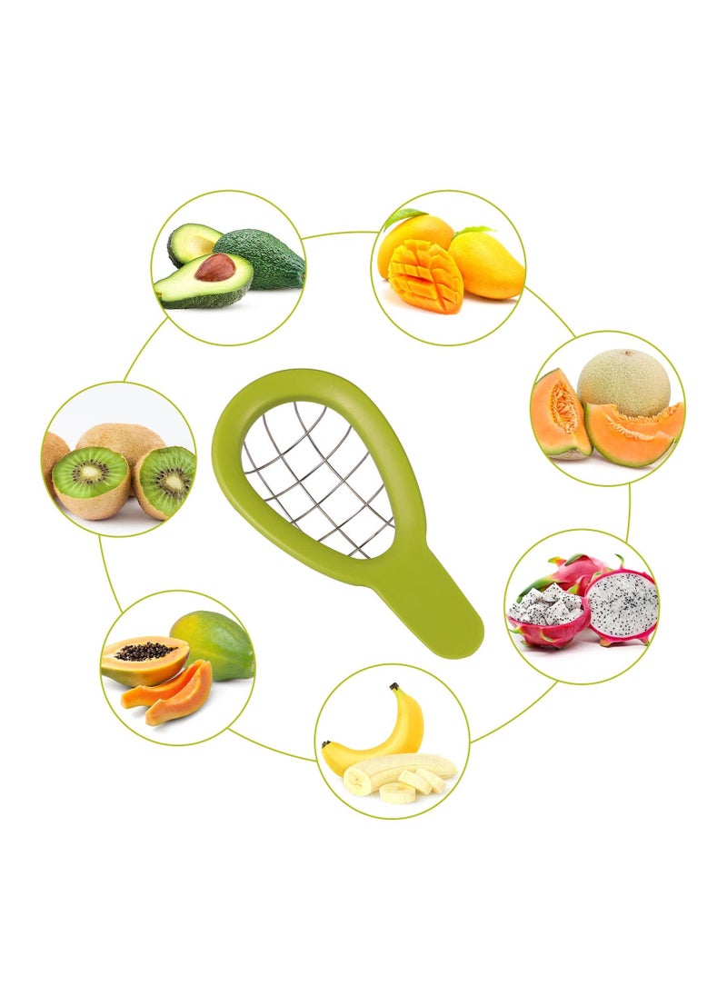 SYOSI - Stainless Steel Avocado Slicer and Cuber, Pitaya Salad Dicer Chopper Knife Safety Avocado Pit Remover Tool Stainless Steel Fruit Cuber and Slicer Slice and Maker Peeler Kitchen Gadget Tool - Image 1