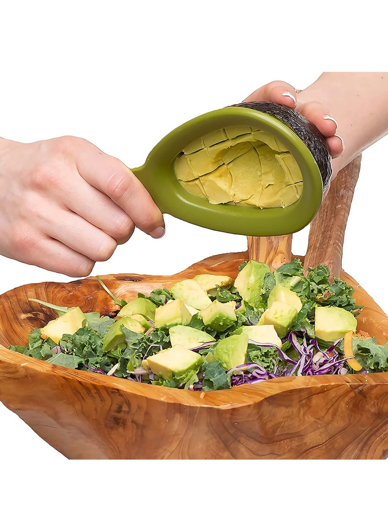 SYOSI - Stainless Steel Avocado Slicer and Cuber, Pitaya Salad Dicer Chopper Knife Safety Avocado Pit Remover Tool Stainless Steel Fruit Cuber and Slicer Slice and Maker Peeler Kitchen Gadget Tool - Image 1