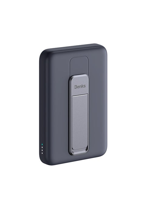 BENKS Magnetic Power Bank, 10,000mAh Foldable Kickstand Wireless Portable Charger, for MagSafe Battery Pack with Two-Way 20W USB-C Port for iPhone 15/14/13/12 Series Black