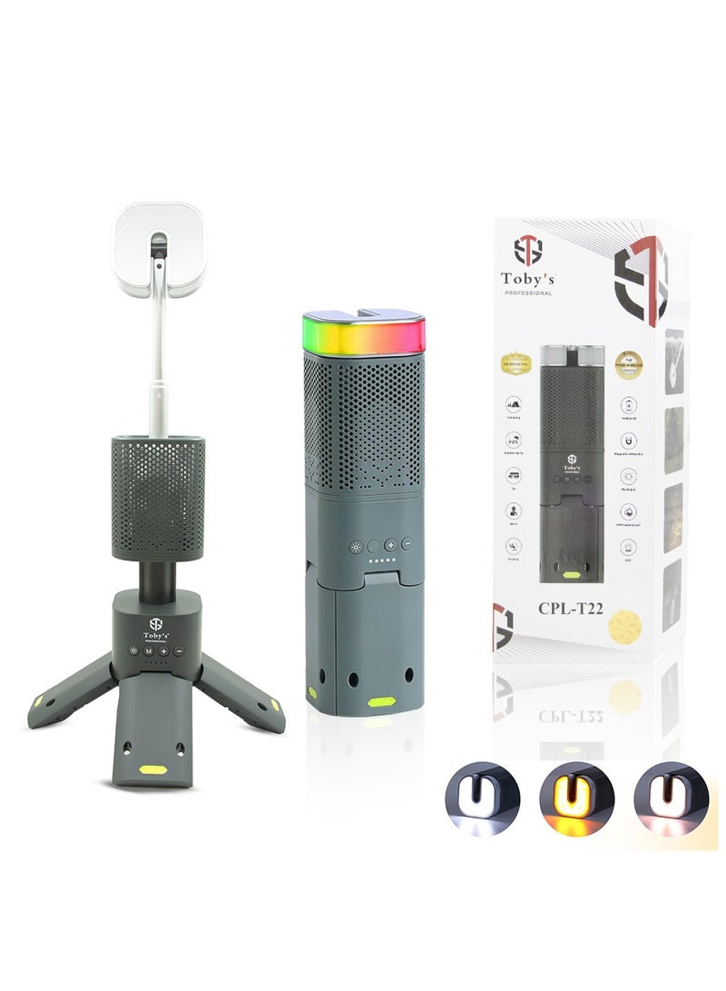 توبيز مصباح تخييم محمول جديد قابل للتمدد مع 5 أوضاع إضاءة مختلفة، ضوء LED مع مغناطيس IPX5 مقاوم للماء للتخييم والمشي لمسافات طويلة بقوة 28 وات ودرجة حرارة اللون 2800-8500 كلفن - Image 1