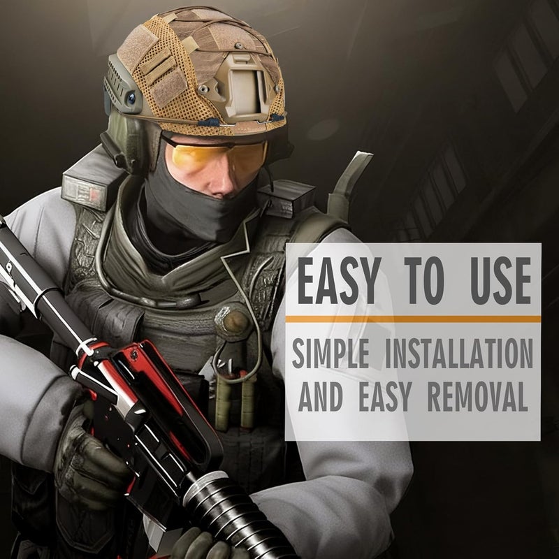 ACTIONUNION Tactical Airsoft Paintball Fast Helmet with Cover PJ Type Adjustable Protective NVG Mount for Sports Hunting Shooting - Image 5