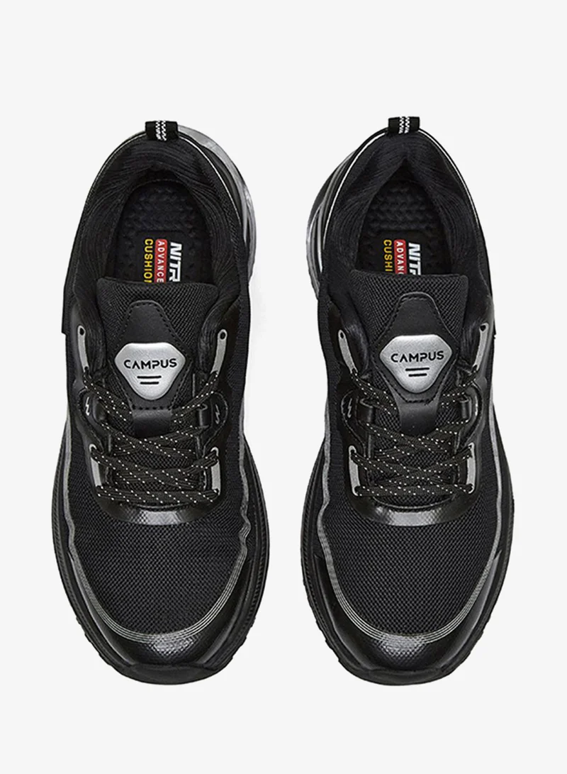 Campus Black Men Flutter Motion Massage Lace-Up Running Shoes-Black for Men | Best Price UAE