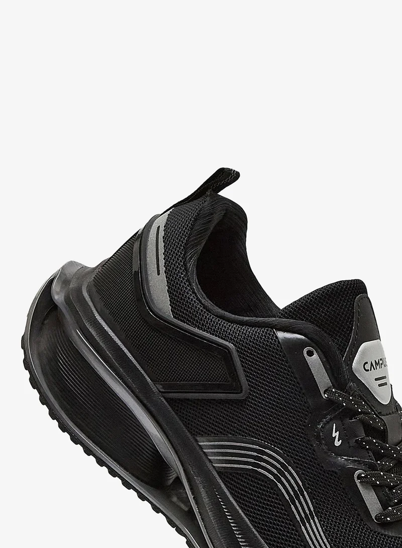 Campus Black Men Flutter Motion Massage Lace-Up Running Shoes-Black for Men | Best Price UAE