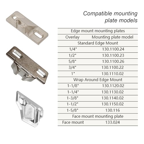 Holdly Replacement for Blum 110 Degree Screw-in Compact 33 Hinge, 8-Pack, Cabinet Door Hinges to Replace Original Blum Cabinet Hinges(Mounting Plate Not Included) - Image 3