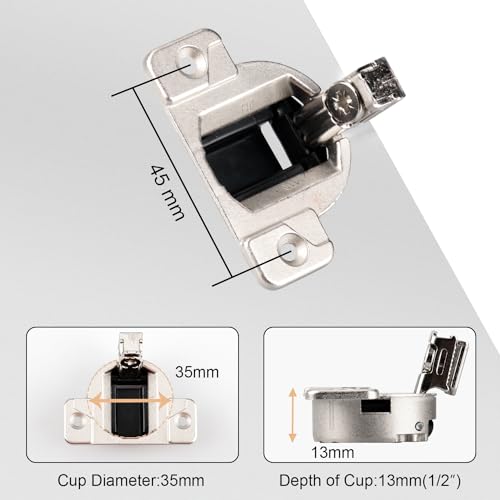 Holdly Replacement for Blum 110 Degree Screw-in Compact 33 Hinge, 8-Pack, Cabinet Door Hinges to Replace Original Blum Cabinet Hinges(Mounting Plate Not Included) - Image 2