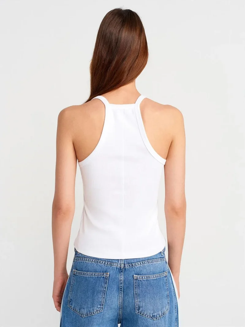 Dilvin Dilvin Slim Fit Ribbed Knit Cami Blouse