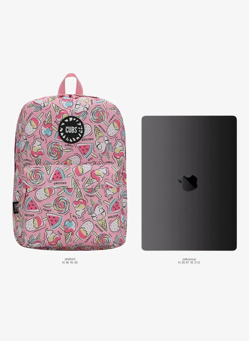 Cubs Cubs Candy Print Waterproof Kids Backpack â€“ 28L School Bag for Girls (Ages 6â€“12) | Fits 15" Laptop | Zip Closure | Lightweight & Durable