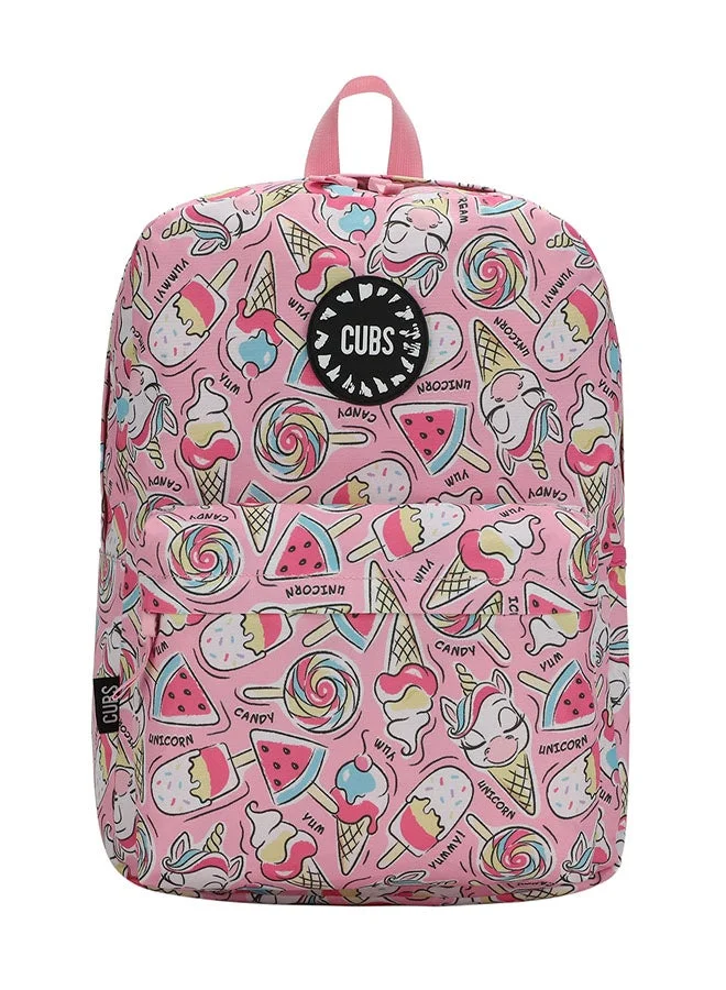 Cubs Cubs Candy Print Waterproof Kids Backpack â€“ 28L School Bag for Girls (Ages 6â€“12) | Fits 15" Laptop | Zip Closure | Lightweight & Durable