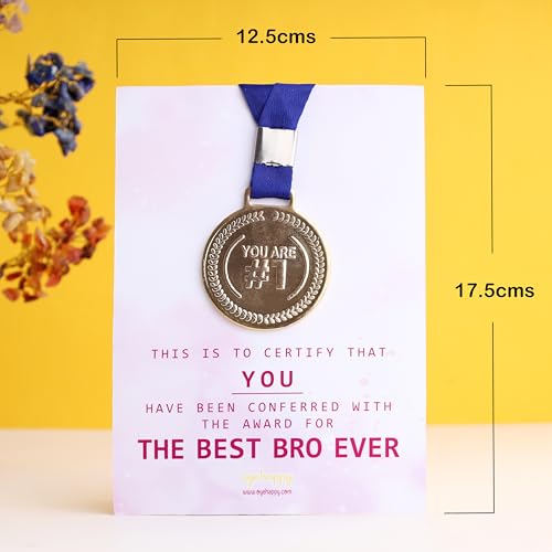 Oye Happy Best Brother Medal Card – Best Bhai Dooj Greeting Card for Bro | Gift for Brother, Bhai, Bhaiya - Image 3