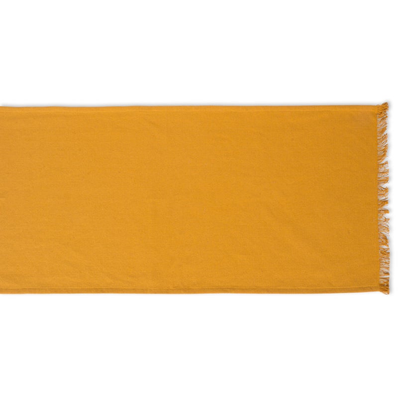 Design Imports DII Solid Pumpkin Spice Heavyweight Fringed Table Runner 14x108 - Image 2