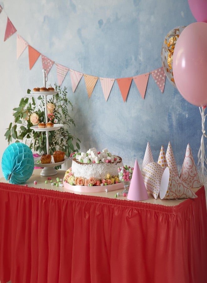 DecorRack Table Skirt, 29 in x 14 ft -BPA Free- Plastic Tableskirt, Disposable, Reusable, Rectangular Tablecloth Skirt, Red (1 Pack) - Image 4