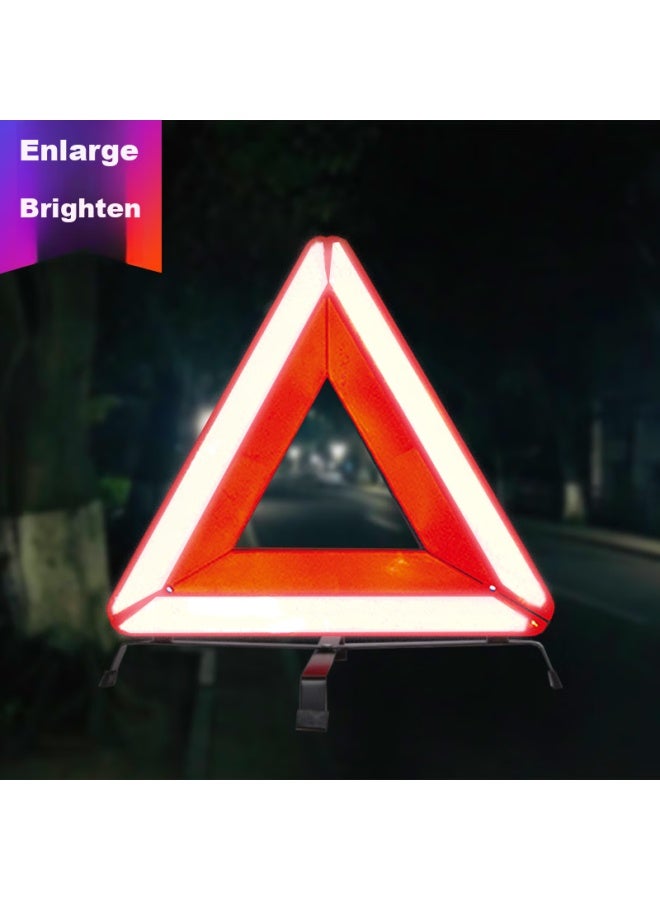 Ct Car Warning Triangle, National Standard Reflective Tripod For Vehicles, Foldable Reflective Triangle, Upgraded Versio - Image 1