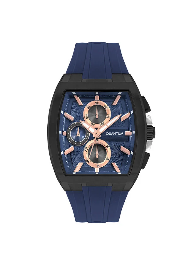 Quantum Men's Chronograph Round Shape Silicone Wrist Watch HNG997.099 - 43 mm