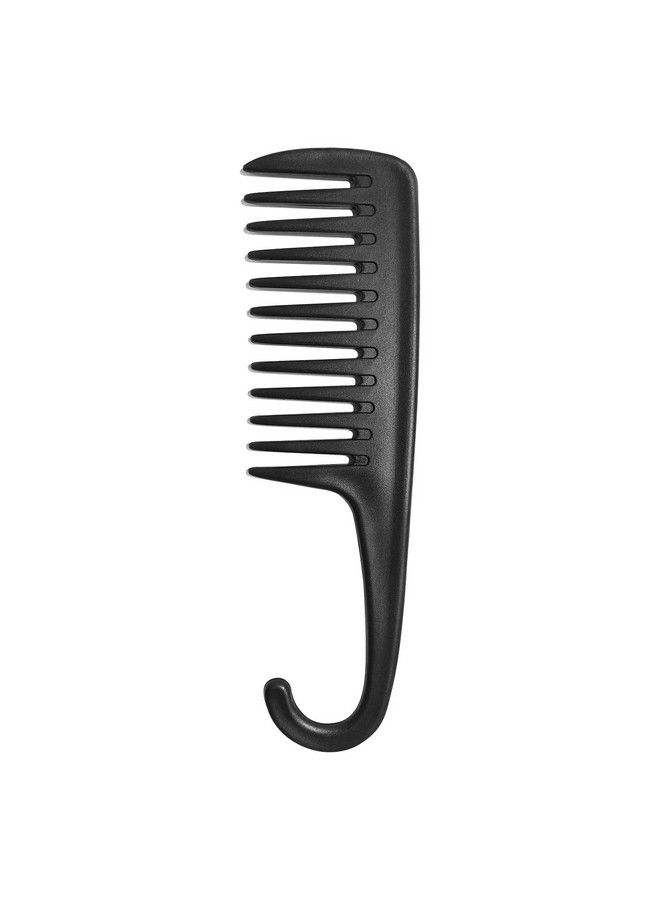 Wapodeai Wide Tooth Comb Shower Comb With Hook Good For Curly Hair Wet Dry Premium Tangle Free Combs Black. - Image 1