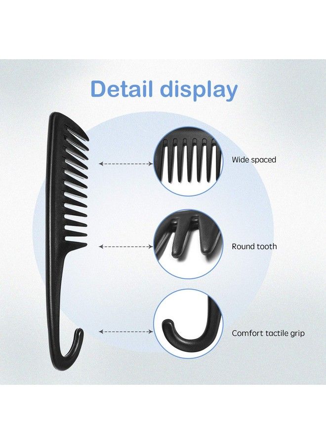 Wapodeai Wide Tooth Comb Shower Comb With Hook Good For Curly Hair Wet Dry Premium Tangle Free Combs Black. - Image 5