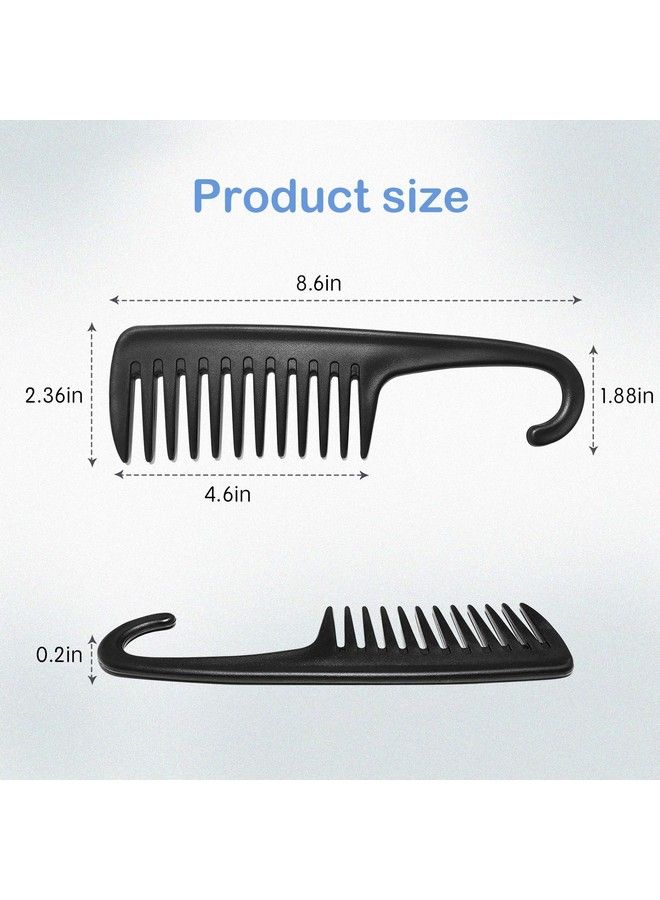 Wapodeai Wide Tooth Comb Shower Comb With Hook Good For Curly Hair Wet Dry Premium Tangle Free Combs Black. - Image 4