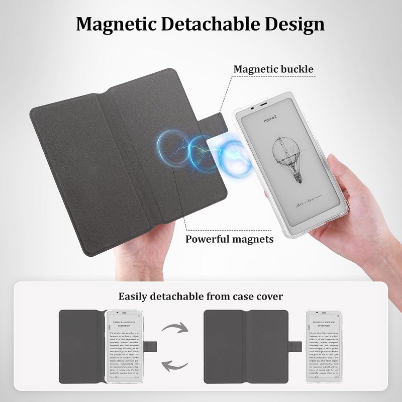 Vane Oak 2in1 Case for Onyx BOOX Palma 2 / Palma, Magnetic Detachable Folio Flip Cover, Slim PU Leather Case with Auto Wake/Sleep - Image 3