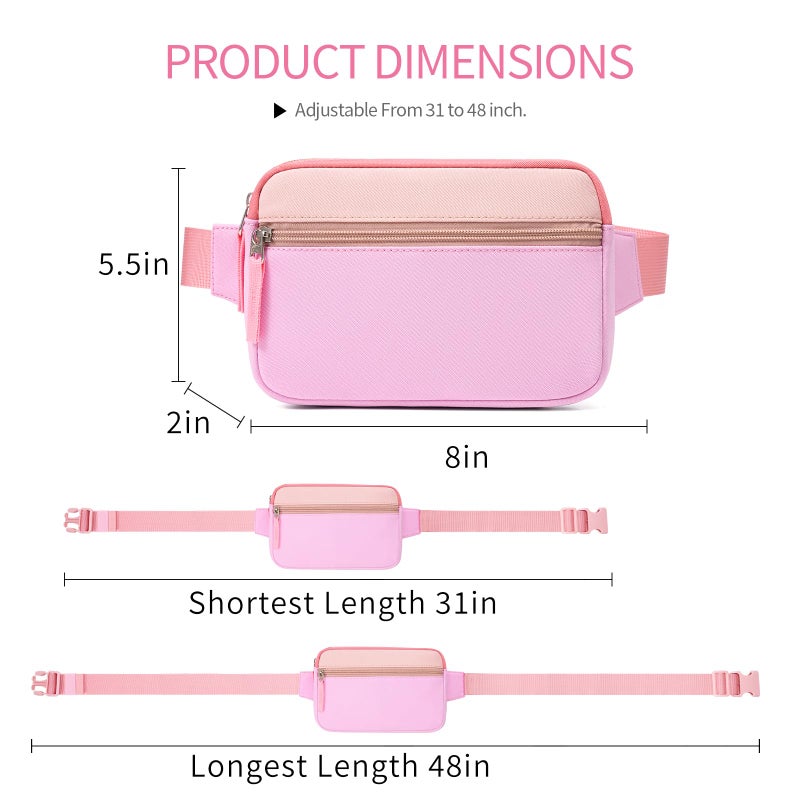 Cotmcor Fanny Pack Teens Easter Basket Stuffers for Kids: Birthday Gift for 5 6 7 8 9 10 11 12 Year Old Teen Girls, Preppy Cute Trendy Stuff Colorblock Crossbody Bag Adjustable Belt Bags for Travel - Image 4
