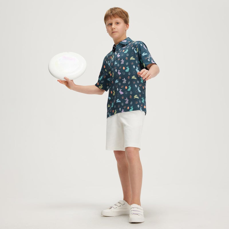 M MAELREG Boys Golf Shirts Moisture Wicking Quick Dry Fit Full Printing Short Sleeve Polo Shirts for Boys Size 10-12 - Image 3