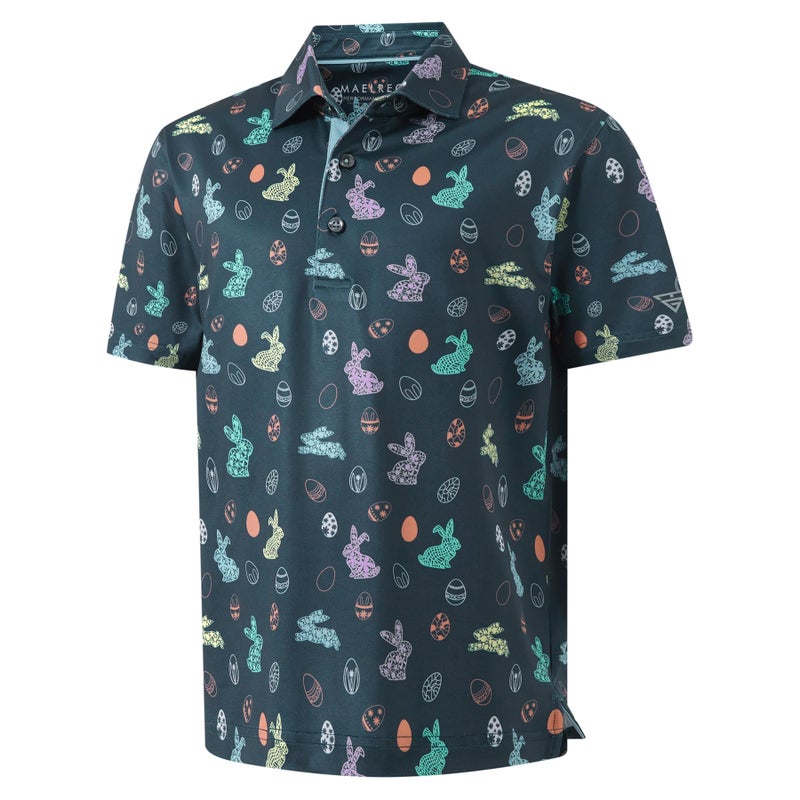M MAELREG Boys Golf Shirts Moisture Wicking Quick Dry Fit Full Printing Short Sleeve Polo Shirts for Boys Size 10-12 - Image 1