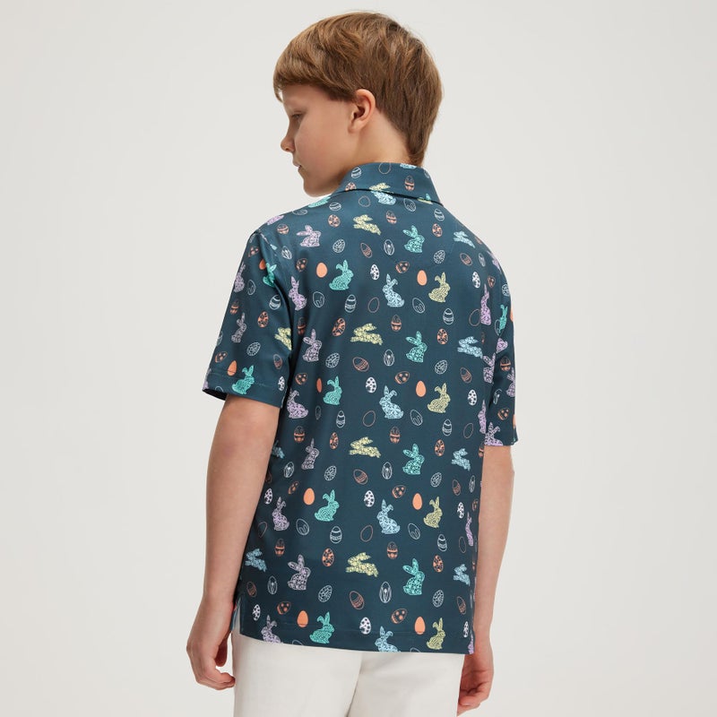 M MAELREG Boys Golf Shirts Moisture Wicking Quick Dry Fit Full Printing Short Sleeve Polo Shirts for Boys Size 10-12 - Image 4