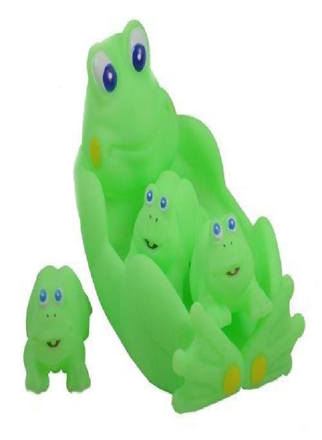 Playmaker Toys Rubber Baby Bath Animal Family Toy Sets (Frog) - Image 4
