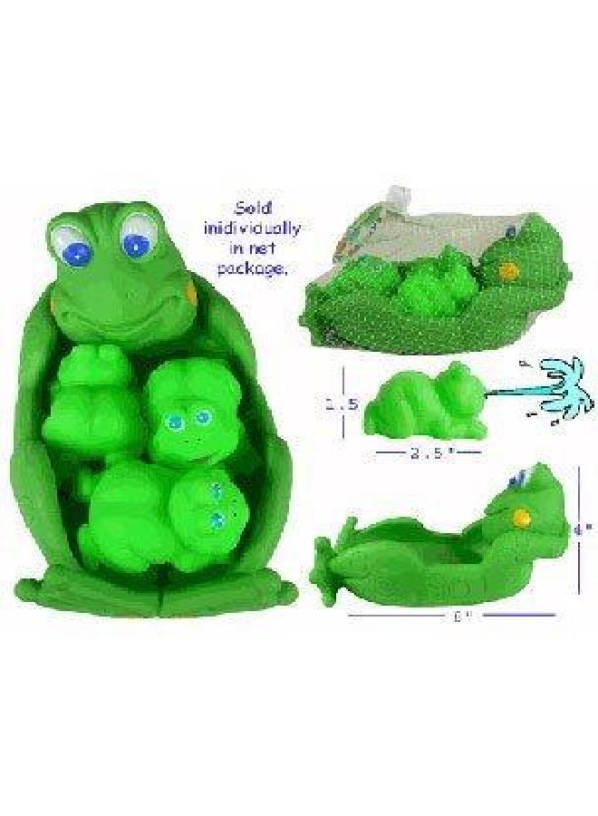 Playmaker Toys Rubber Baby Bath Animal Family Toy Sets (Frog) - Image 1