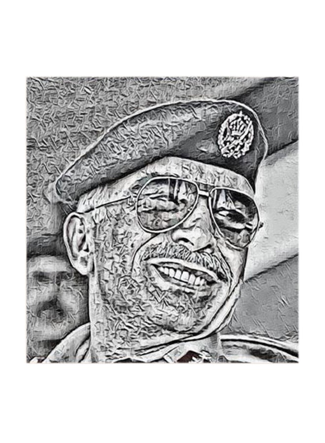 RYN King Hussein of Jordan MDF Wall Art Multicolour 30x30centimeter - Image 1