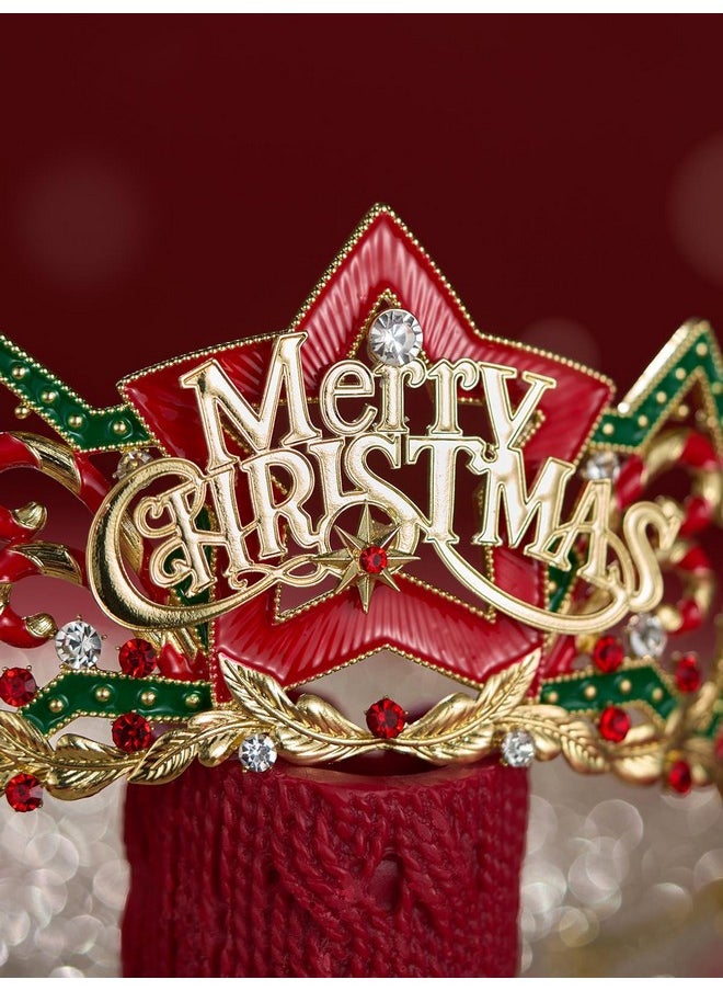 SWEETV Christmas Jeweled Crown Merry Tree Tiara Rhinestone Headband Costume Accessories For Merry Christmas Party For Women Girls, Xmas Box Set-Merry Christmas  - Image 5